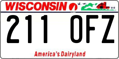 WI license plate 211OFZ