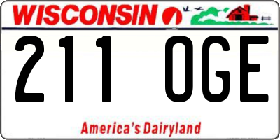 WI license plate 211OGE