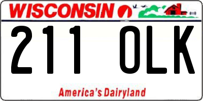 WI license plate 211OLK
