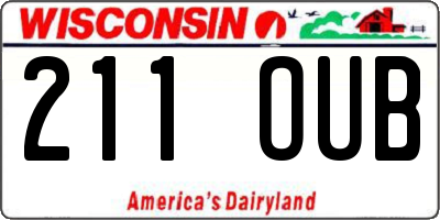 WI license plate 211OUB