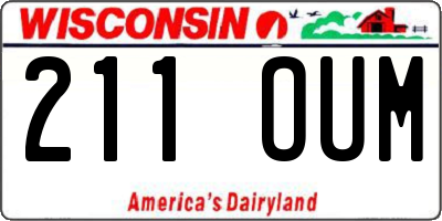 WI license plate 211OUM
