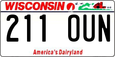 WI license plate 211OUN