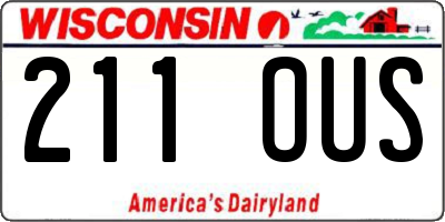 WI license plate 211OUS