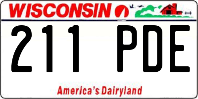 WI license plate 211PDE