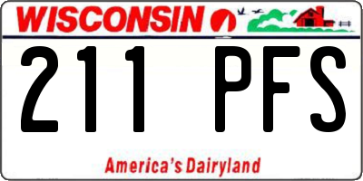 WI license plate 211PFS