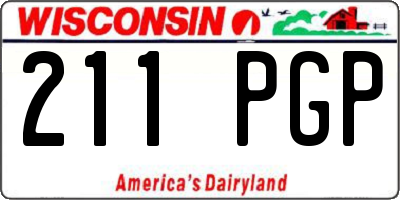 WI license plate 211PGP