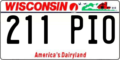 WI license plate 211PIO