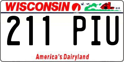 WI license plate 211PIU