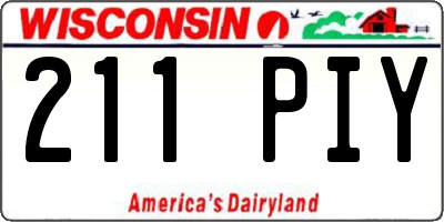WI license plate 211PIY