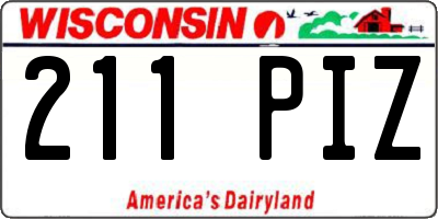 WI license plate 211PIZ