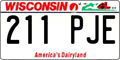 WI license plate 211PJE
