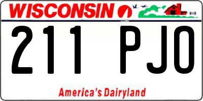 WI license plate 211PJO