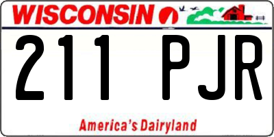 WI license plate 211PJR
