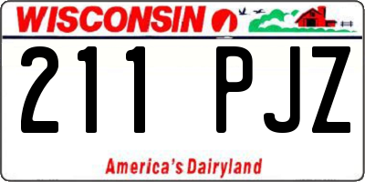 WI license plate 211PJZ