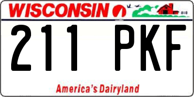 WI license plate 211PKF