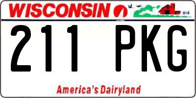 WI license plate 211PKG