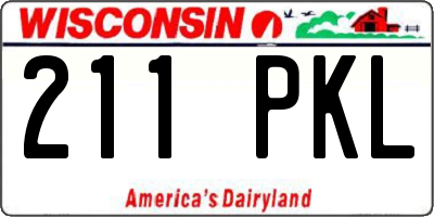WI license plate 211PKL
