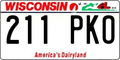 WI license plate 211PKO