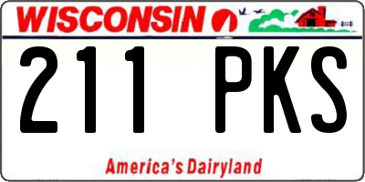 WI license plate 211PKS