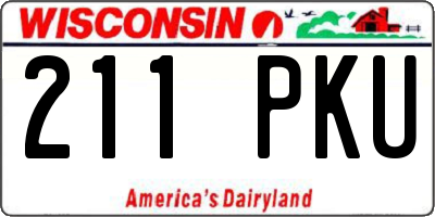 WI license plate 211PKU
