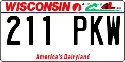 WI license plate 211PKW