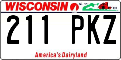 WI license plate 211PKZ