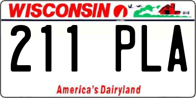 WI license plate 211PLA