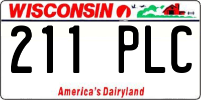 WI license plate 211PLC