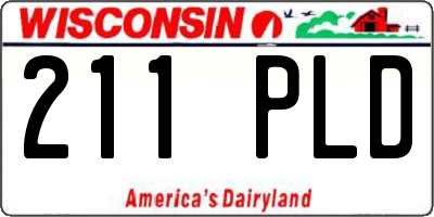 WI license plate 211PLD