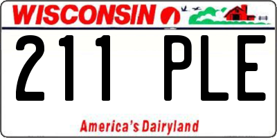 WI license plate 211PLE