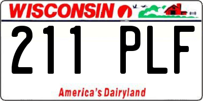 WI license plate 211PLF