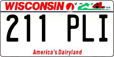 WI license plate 211PLI