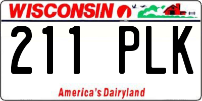 WI license plate 211PLK