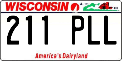 WI license plate 211PLL