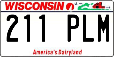 WI license plate 211PLM