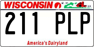 WI license plate 211PLP