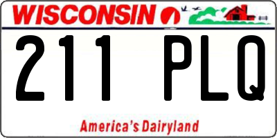 WI license plate 211PLQ