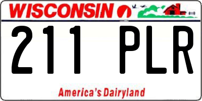 WI license plate 211PLR