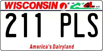 WI license plate 211PLS