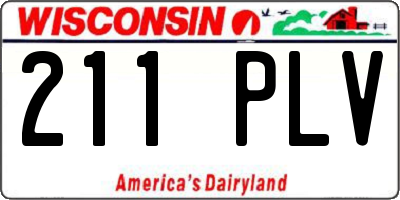 WI license plate 211PLV