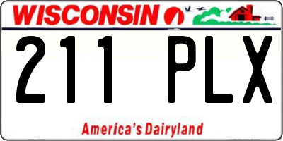 WI license plate 211PLX