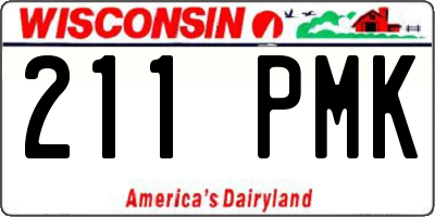 WI license plate 211PMK