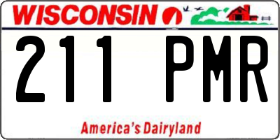 WI license plate 211PMR