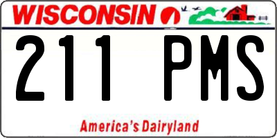 WI license plate 211PMS