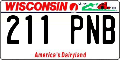 WI license plate 211PNB
