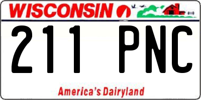 WI license plate 211PNC