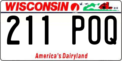 WI license plate 211POQ
