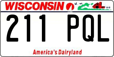 WI license plate 211PQL