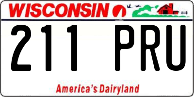 WI license plate 211PRU