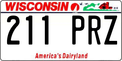 WI license plate 211PRZ